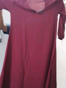 Elegant Maroon Abaya Dress