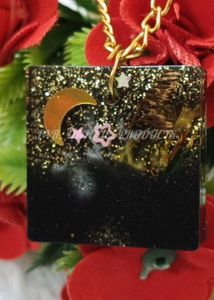 Resin Moon &amp; Stars Pendant