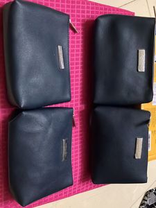 Set of 4 Navy Blue Pouches