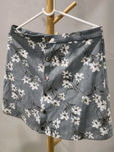 Floral A-line Button-Up Skirt
