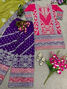 Designer Party Wear Top Nd Kurti Set