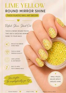 Nail Art Mirror Decor for Women - Lime Yellow
