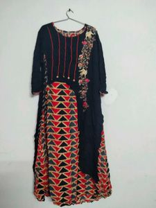 Unique Embroidered Asymmetrical Dress