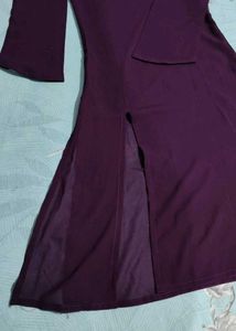 Elegant Purple Kurta with Slit