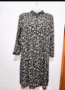 Sheer Floral Print Midi Dress