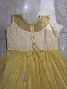 yellow vintage gown net dress