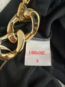 Black Crop Top and Pant set with Gold Chain