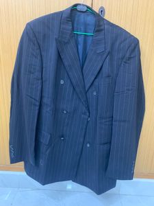 Pinstripe Double-Breasted Blazer