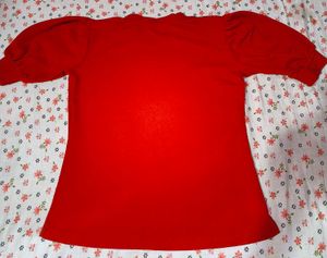 Red Puff Sleeve Top