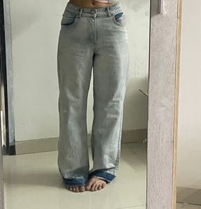 ZARA Light Wash Wide Leg Jeans