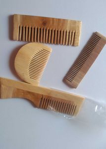 Set of 4 Wooden Neem-Style Hair Combs