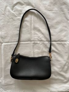 Chic Black Faux Leather Shoulder Bag