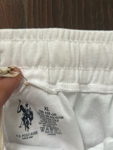 USPA White Track Pants L XL