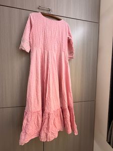 Elegant Pink Bandhani Gown