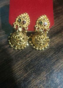 Gold Jhumka Earrings