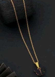 Elegant Gold Chain with Trident Pendant