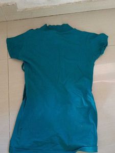 Teal &amp; Black Lace Trim Kurta
