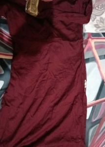 Embroidered Maroon Kurta Set