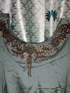 Elegant Gray Embellished Dress