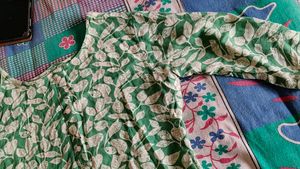 Green Leaf Print Kurta