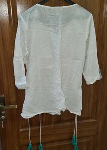 Embroidered White Kurta