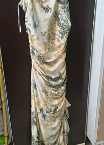 Zudio Elegant Floral Ruched Dress