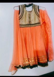 Festive Orange Girls Dress.