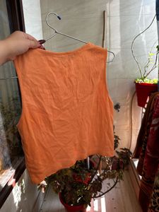 Orange 'New Day Hustle' Crop Top