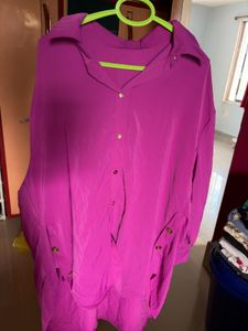 Oversized Pink Button-Up Shirt
