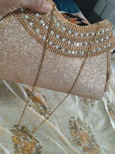 Sparkling Rose Gold Clutch Bag