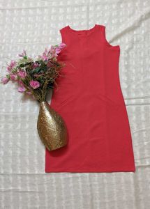 Coral Textured Sheath Dress