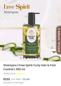 Wildly Pure Free spirit Frizz Control Shampoo
