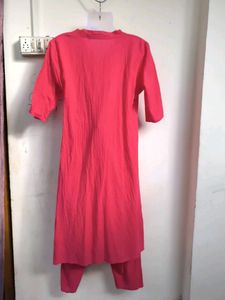dark pink pure cotton kurta set