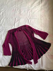 Open-knit shrug with shimmer detailing