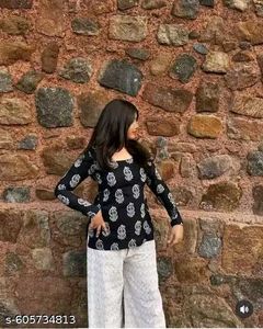 Black Printed Kurta