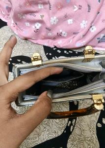 Sparkling Silver Evening Clutch handbag