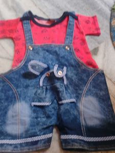 Denim Overalls & Bodysuit Set