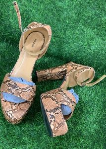 Snake Printed High Heels