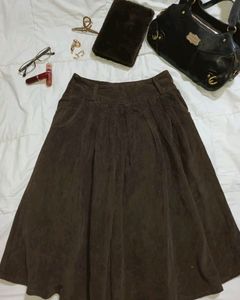 Vintage Brown Corduroy Skirt