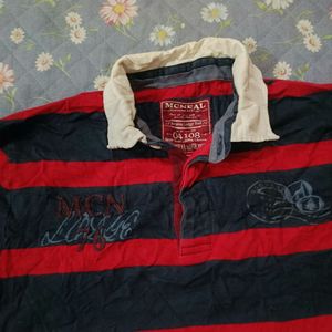 Men's Striped Long Sleeve Rugby Shirt