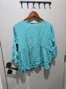 Teal Embroidered Kurta Top