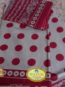 Branded Polka Dot grey mehrun pure cotton