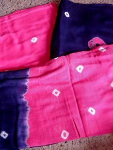 Vibrant Pink & Navy Bandhani suit