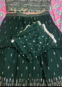 Green Lehenga Choli Set for Mehendi function