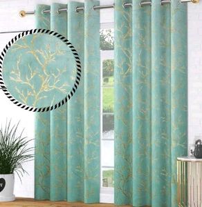 premium velvet leaf design door curtain