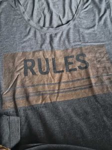 Vero moda Grey T-Shirt with "RULES" Print