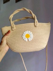 Cute Daisy Straw Tote Bag