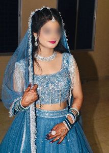 Stunning Blue Sequin Embroidered Lehenga🩵 Choli