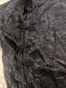 Elegant Black Brocade Cheongsam Top dress
