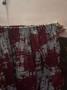 Maroon &amp; Grey Off-Shoulder Top